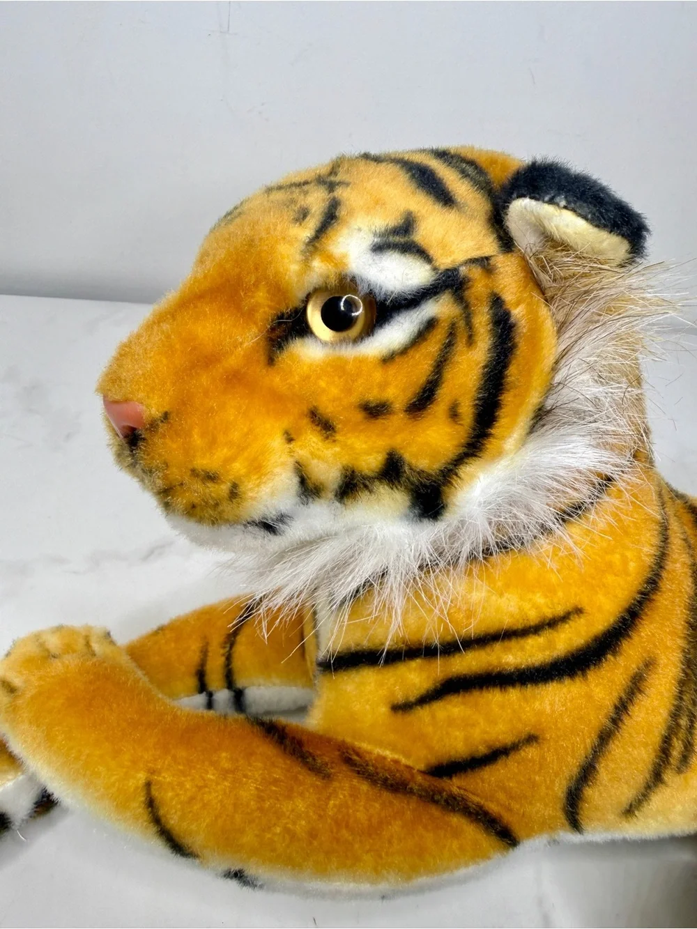 Bengal Tiger Realistic Plush Laying 24”